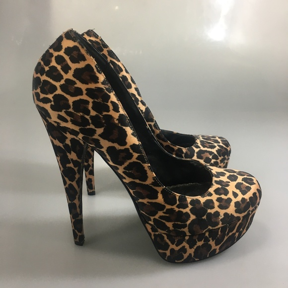 bebe 8M Animal Print Platform Stiletto Heels - Picture 3 of 6